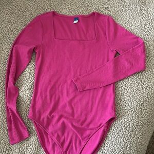 Women’s Pink Long Sleeve Bodysuit